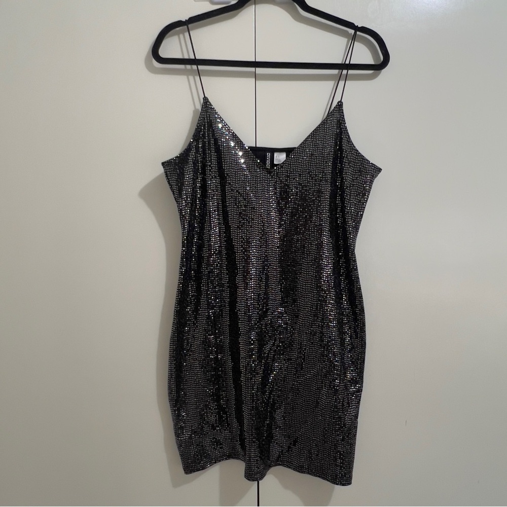 H&M Black Sequin Mini Dress